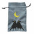 Gray dice bag with embroidery depicting two ravens and a crescent moon