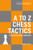 A to Z Chess Tactics book cover, depicting a pawn piece on a checkered field of orange and gray