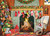 Christmas by the Fireplace image, depicting a roaring fireplace with stocking and presents