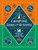 Front of book/packaging orange top, green bottom and navy diamond in the middle. 