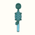 Green and blue dino spoon top view