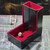 Red and black leather foldable magnet tower/tray