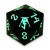 Black metal die with glow-in-the-dark number etchings