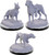 Three unpainted Dog Miniatures