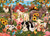 Family Farm puzzle image, depicting baby animals in a field near a barn