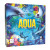 Aqua game box, depicting dolphins and sharks in a colorful reef