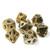 Metallic gold with black ink, set of 7 dice