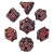 Winged Death red and silver dice set from above