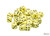 Pastel yellow dice with black pips