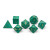 Set of 7 dice made from Malachite stone