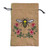 Beige Dice Bag with embroidered honey bee and flowers centered from Black Oak Workshop