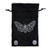 Black Dice Bag with embroidered skulls in the bottom corners with a  white moth front and center from Black Oak Workshop