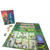 The game set up with game board and cards and tokens 