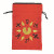 Red dice bag with embroidered glyphs and symbols
