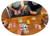 Gameplay image, a hand holds four cards above a tabletop