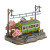 Completed model depicting a Japanese densya tram car among cherry blossoms