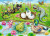 Puzzle image, art depicting pond inhabitants watching as baby lizards hatch from eggs