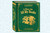 Green game box cover, appearing like a green book tome with golden book stack and font