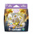 front of packaging with a white monster in a yellow outfit