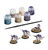 Included paints, brush and miniatures