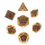 Forged Signature Gold with Red Glitter Metal RPG Dice Set of 7