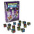 purple front of game box with black dice with animal colors on the sizes of dice