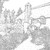 Uncolored art of a cottage