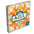 Front of game box, with an orange mosaic pattern