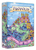 front of game box featuring a city on a hill with flowers and bees