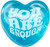 blue clear heart with "you are enough" on it