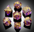 Set of 7 RPG dice with magical ring resin inclusions