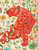 red ribbon tiger with floral behind