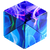 blue, green and purple cube