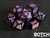 bright purple background with dark purple dice and yellow numbers