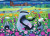 Puzzle image, depicting badgers playing in a meadow