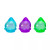 An assortment of Galactic Glow Dream Drops in a variety of colors.  There is a blue, a purple, and a green.