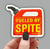 Sticker depicting a red gas can that reads, "Fueled by spite"