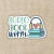 Sticker depicting headphones on a stack of books, and the text "Audiobook worm"