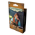 front of product, card box with brown/orange and a character reading