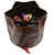 brown bag, sitting open with flat bottom