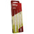 front of product box featuring three white handled paint brushes