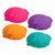 An assortment of 4 Funky Pup toys in pink, purple, orange, and teal.