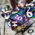 close up of the D20 sparkly purple bands