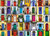 Doors of the World puzzle image depicting a colorful collage of doors