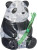 panda 3d puzzle black and clear white with a green bamboo strand