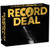 Record Deal  front of game box featuring a black box with bold golden font 