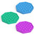 Octogon Pop Fidgety in three color choices: blue, green, purple.