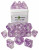Amethyst Diffusion Dice (Set of 15) set around packaging