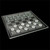 Clear Chess & Checkers Set with Glass Board setup for checkers