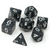 Void Crystal Dice Set black dice with white numbers